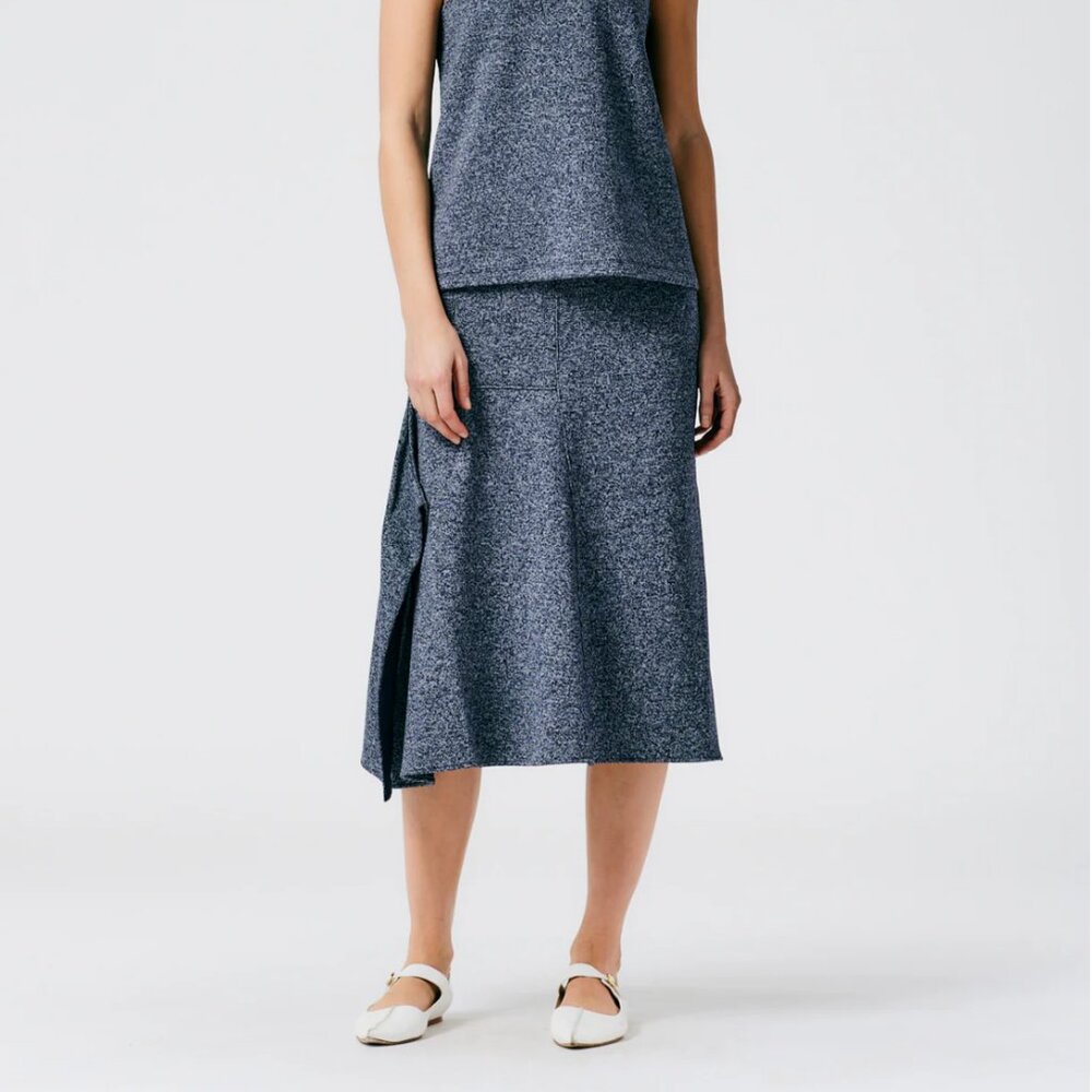 Tibi Speckled Knit Asymmetrical Flare Skirt Size 2